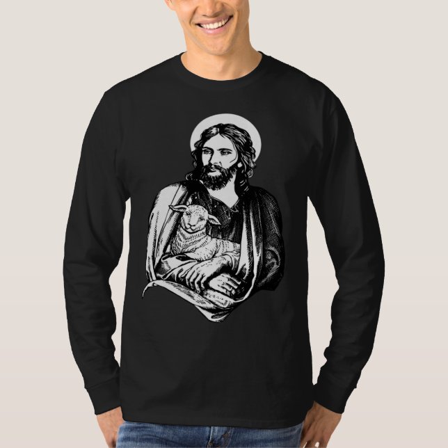 Camiseta Jesus With Lamb Christian God (Anverso)