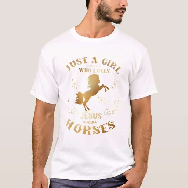 Camiseta Jesús y caballos Caballos Montando Regalos Ecuestr (Anverso)