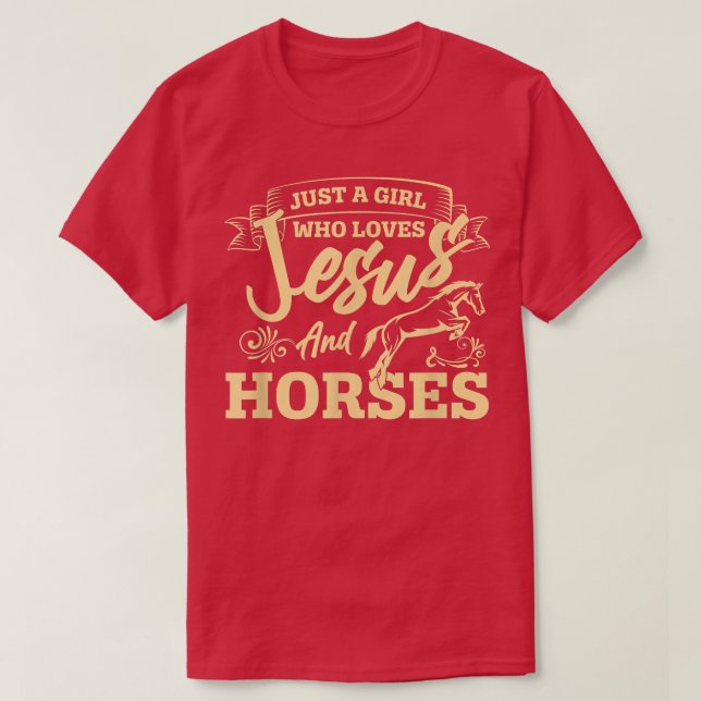 Camiseta Jesús Y Caballos Chicas Amante Mujeres Caballo (Diseño del anverso)