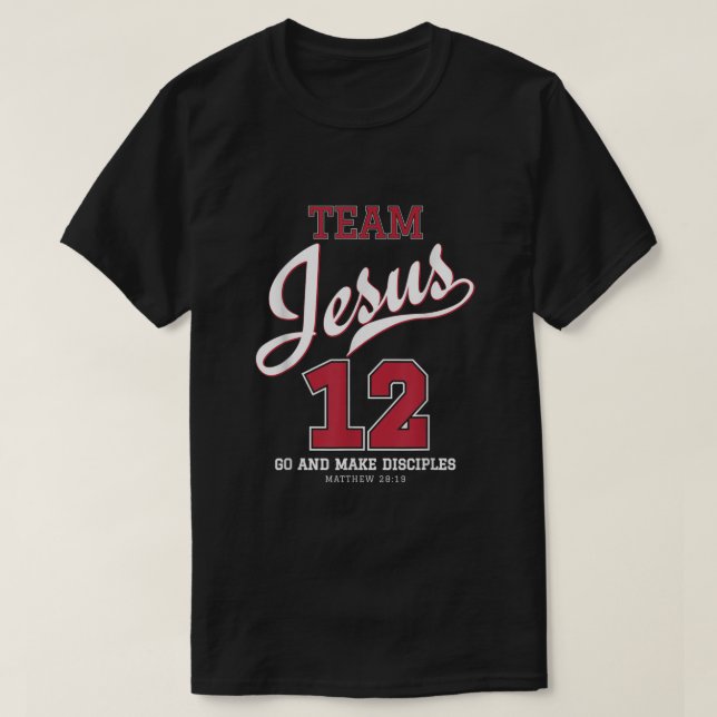 Camiseta Jesús y el equipo de béisbol Jesús (Diseño del anverso)