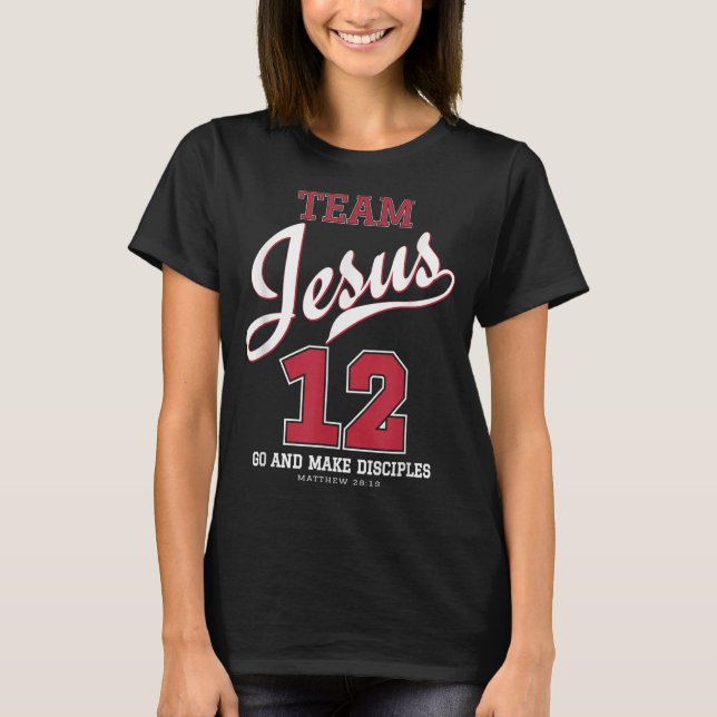 Camiseta Jesús y el equipo de béisbol Jesús Cristiano (Anverso)