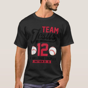 Camiseta Jesús y el equipo de béisbol Jesús Cristiano Mateo
