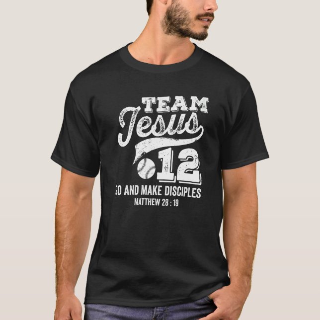 Camiseta Jesús y el equipo de béisbol Jesús Cristiano Mateo (Anverso)