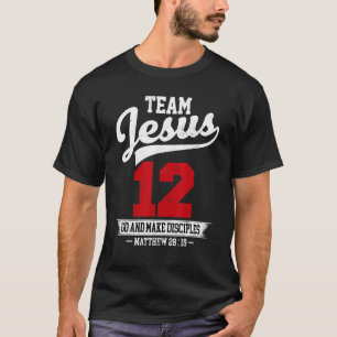 Camiseta Jesús y el equipo de béisbol Jesús Cristiano Mateo