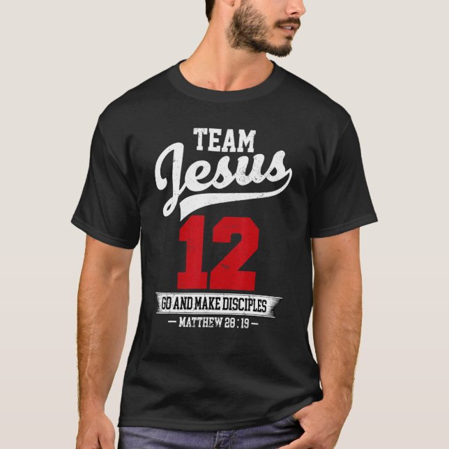 Camiseta Jesús y el equipo de béisbol Jesús Cristiano Mateo (Anverso)