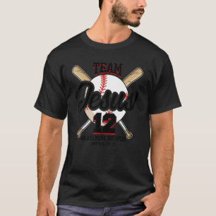 Camiseta Jesús y el equipo de béisbol Jesús Cristiano Mateo