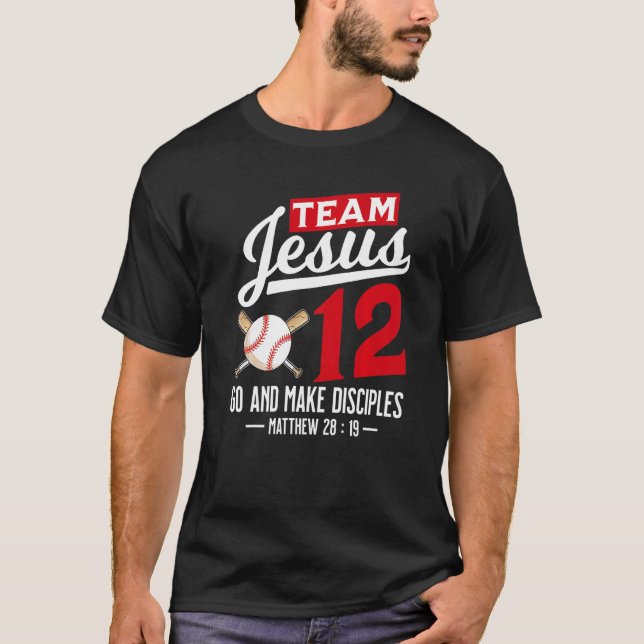 Camiseta Jesús y el equipo de béisbol Jesús Cristiano Mateo (Anverso)