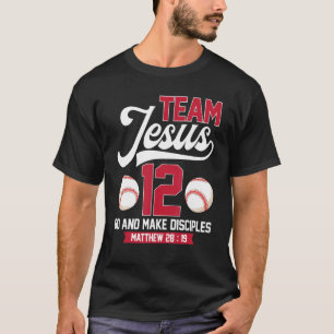 Camiseta Jesús y el equipo de béisbol Jesús Cristiano Mateo