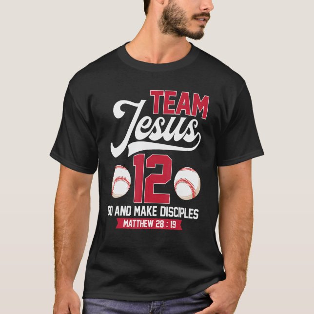 Camiseta Jesús y el equipo de béisbol Jesús Cristiano Mateo (Anverso)