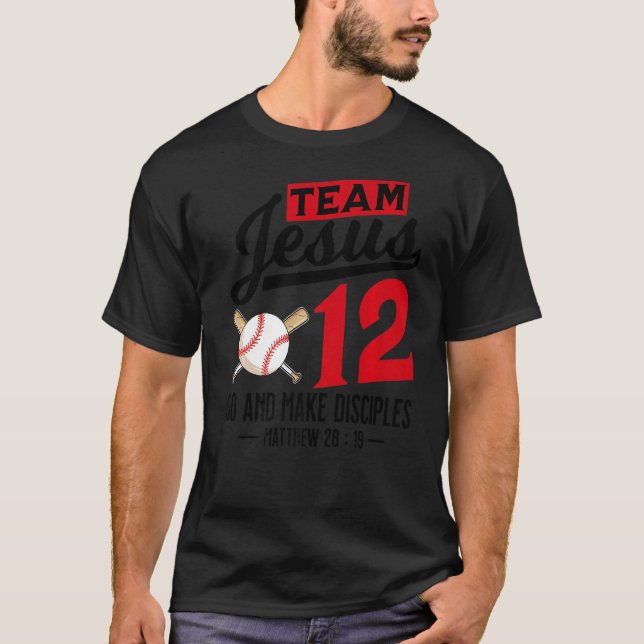 Camiseta Jesús y el equipo de béisbol Jesús Cristiano Mateo (Anverso)