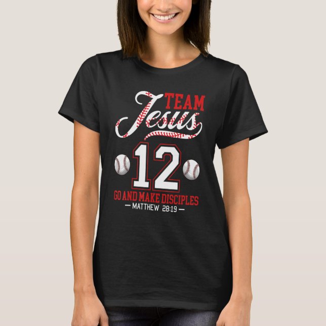Camiseta Jesús y el equipo de béisbol Jesús Cristiano Mateo (Anverso)
