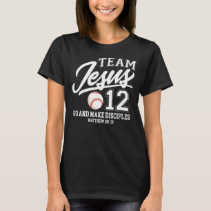 Camiseta Jesús y el equipo de béisbol Jesús Cristiano Mateo