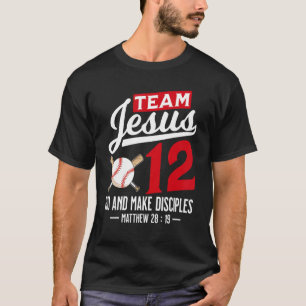 Camiseta Jesús y el equipo de béisbol Jesús Cristiano Mateo