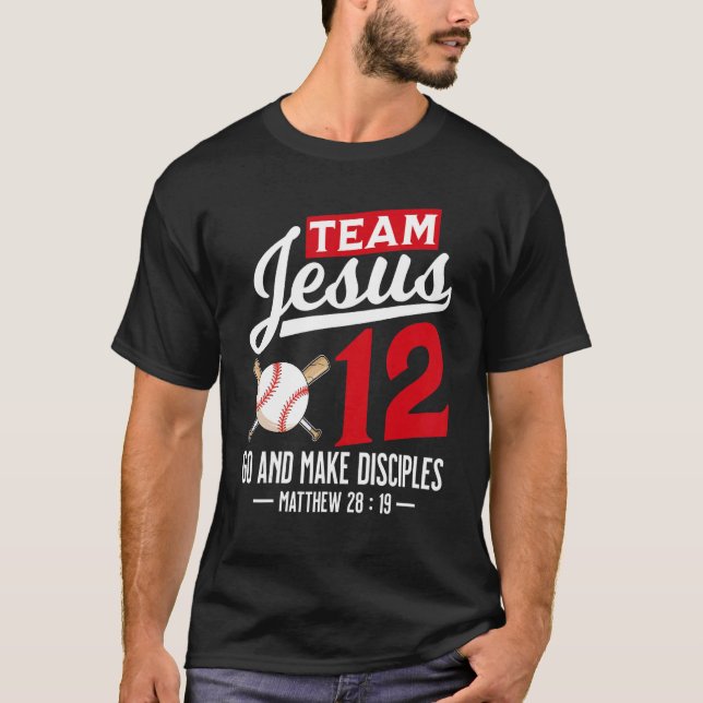 Camiseta Jesús y el equipo de béisbol Jesús Cristiano Mateo (Anverso)