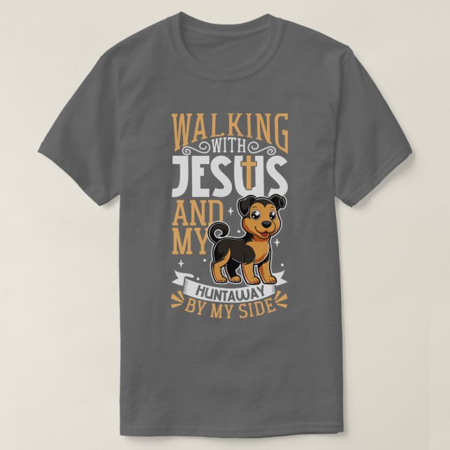 Camiseta Jesús y el perro Huntaway (Diseño del anverso)