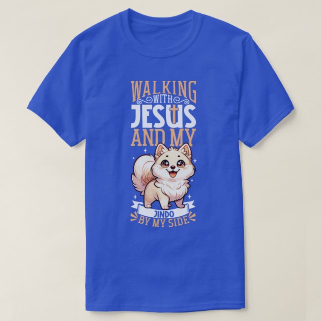 Camiseta Jesús y el perro Jindo coreano (Diseño del anverso)