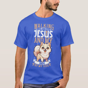 Camiseta Jesús y el perro Jindo coreano
