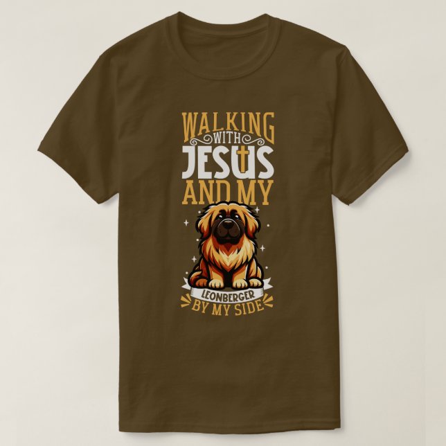 Camiseta Jesús y el perro Leonberger (Diseño del anverso)