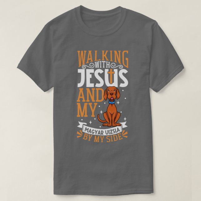 Camiseta Jesús y el perro Magyar Vizsla (Diseño del anverso)
