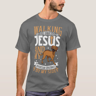 Camiseta Jesús y el perro Rhodesian Ridgeback