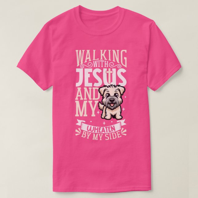 Camiseta Jesús y el perro Softrecuent Wheaten Terrier (Diseño del anverso)