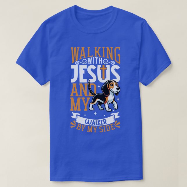 Camiseta Jesús y el perro Treeing Walker Coonhound (Diseño del anverso)