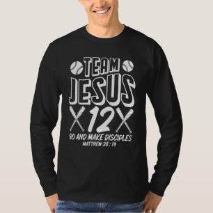 Camiseta Jesús y Equipo de Béisbol Jesús Cristiano Mateo 28