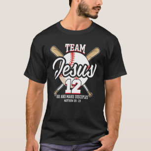 Camiseta Jesús y Equipo de Béisbol Jesús Cristiano Mateo 28