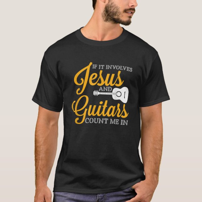 Camiseta Jesús Y Guitars Guitarista Cristiano Toque De Guit (Anverso)