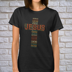 Camiseta Jesus Y La Cruz De La Fe Mujer Cristiana Español