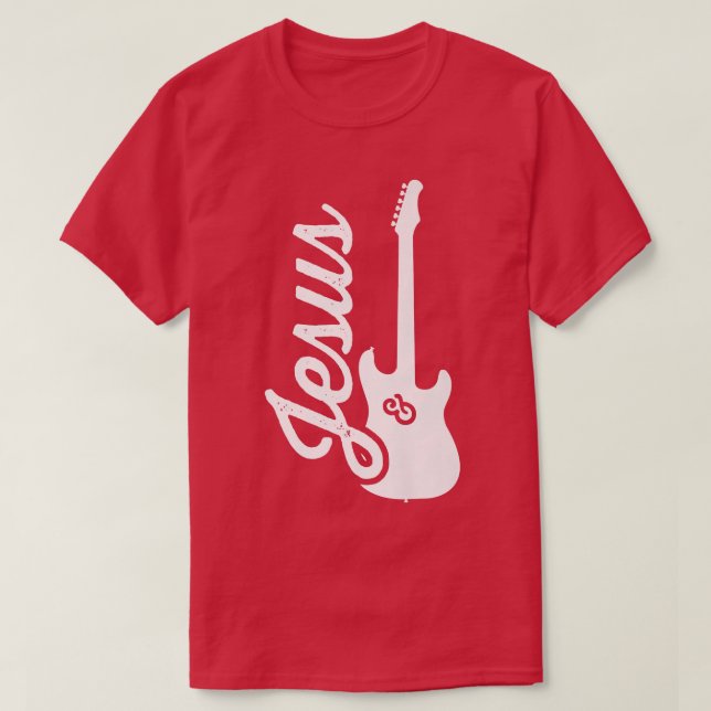Camiseta Jesús y la guitarra eléctrica: Fait cristiano guit (Diseño del anverso)