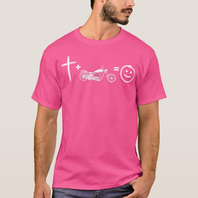 Camiseta Jesús Y Las Motocicletas Me Hacen Feliz Diversión (Anverso)
