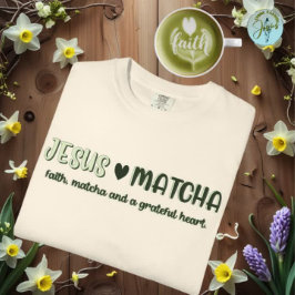 Camiseta jesus y matcha, gráfico de la matcha de fe