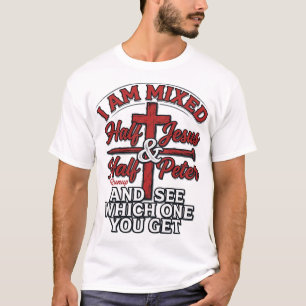Camiseta Jesús y Pedro mezclados Humor Cristiano Vintage