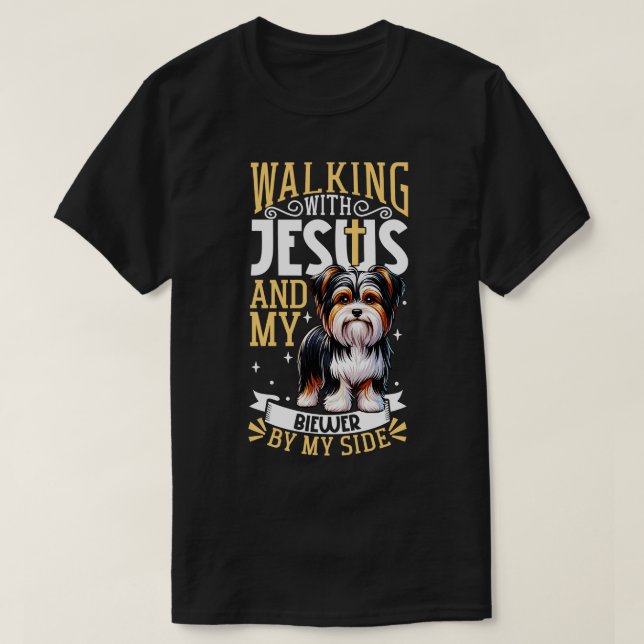 Camiseta Jesús y perro Biewer Terrier (Diseño del anverso)