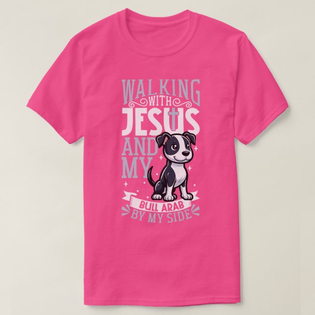 Camiseta Jesús y perro Bull Arab (Diseño del anverso)