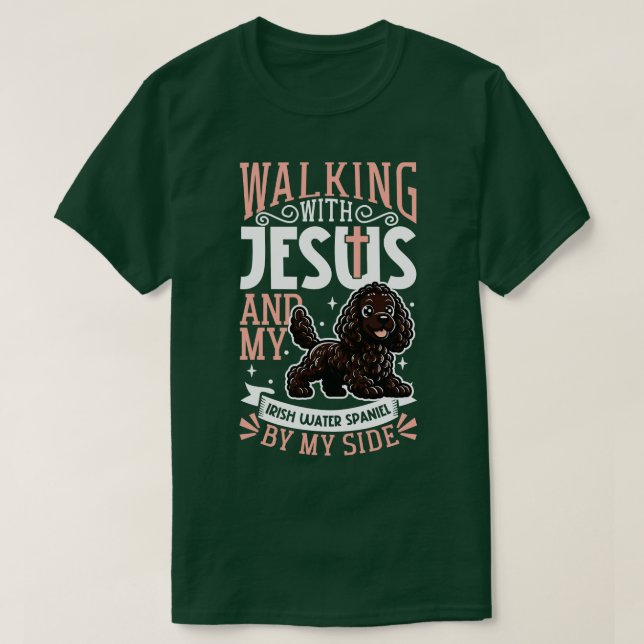 Camiseta Jesús y perro: El español del agua irlandés (Diseño del anverso)