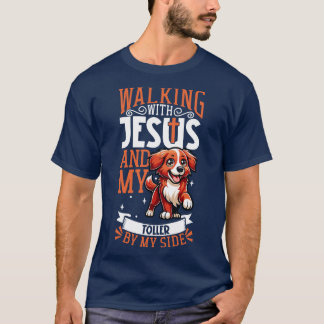 Camiseta Jesús y perro Nova Scotia Duck Tolever