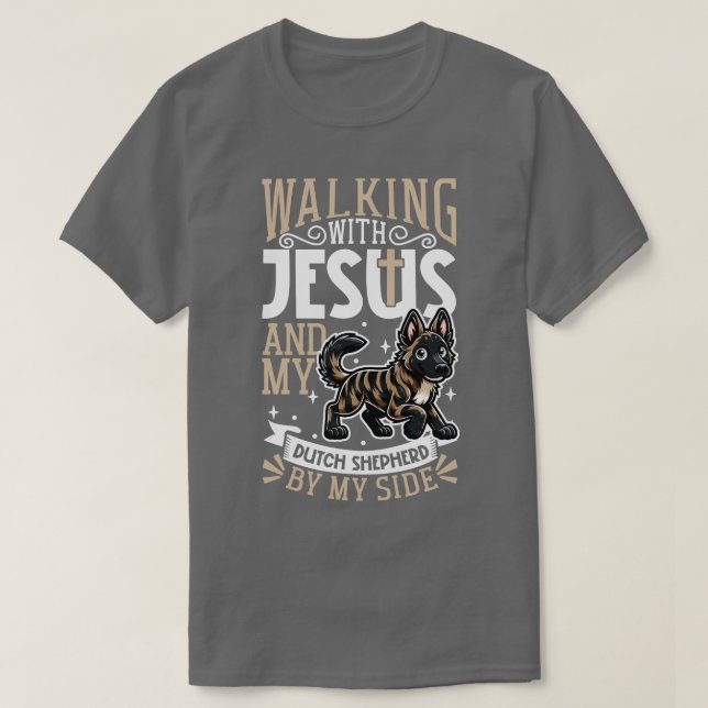 Camiseta Jesús y perro Pastor Holandés (Diseño del anverso)