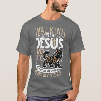 Camiseta Jesús y perro Pastor Holandés