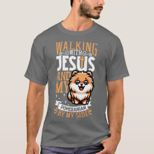 Camiseta Jesús y perro Pomerania