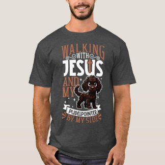Camiseta Jesús y perro Pudelpuntero