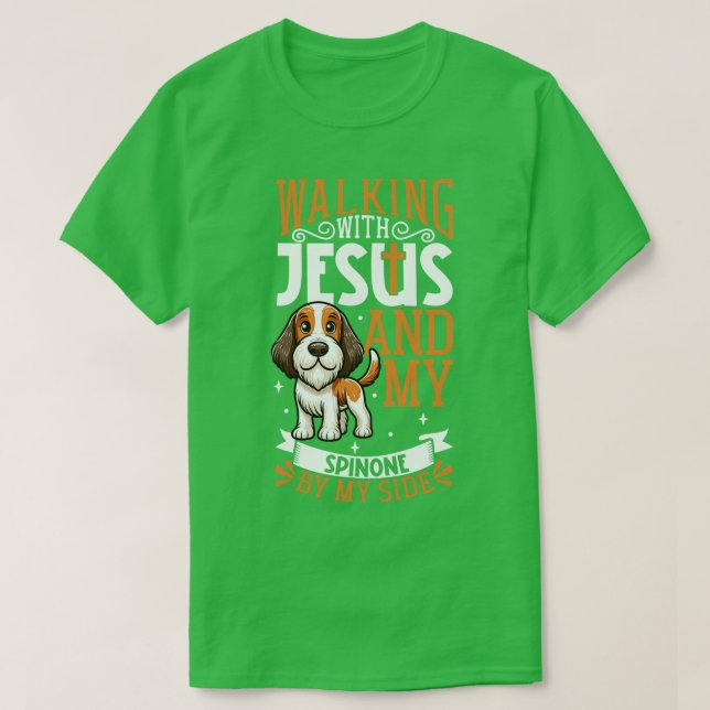 Camiseta Jesús y perro Spinone Italiano (Diseño del anverso)