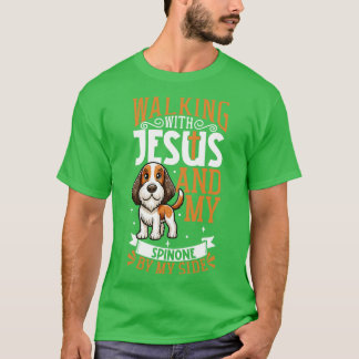 Camiseta Jesús y perro Spinone Italiano