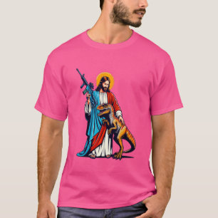 Camiseta Jesús y Raptor Shirt, Graciosa AR15 2a enmienda P