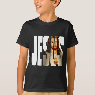 Camiseta Jesús y su imagen en negro