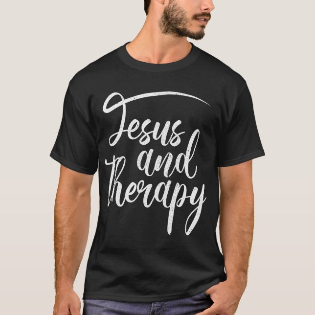 Camiseta Jesús Y Terapia Humor Religioso Cristiano (Anverso)