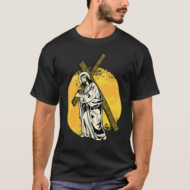 Camiseta Jesús y una religión cruzada Viernes Santo Bíb Cri (Anverso)