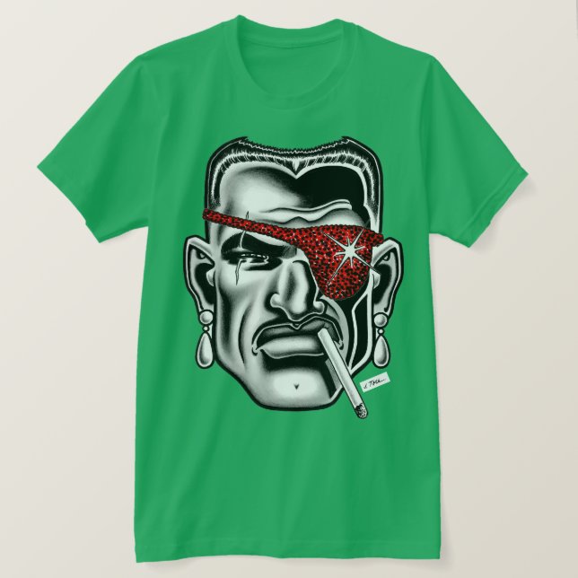 Camiseta Jet Latex™/Nariz Rota/Verde (Anverso del diseño)