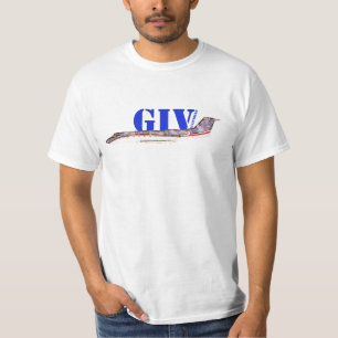 Camiseta Jet privado Gulfstream GIV con tipografía audaz